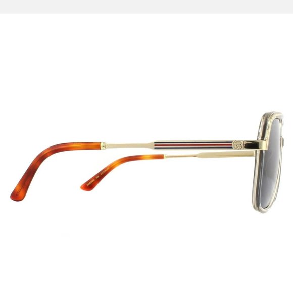 NEW GUCCI GG0200S 004 UNISEX AVIATOR FRAME SUNGLASSES SILVER GUCCI - Picture 5 of 7